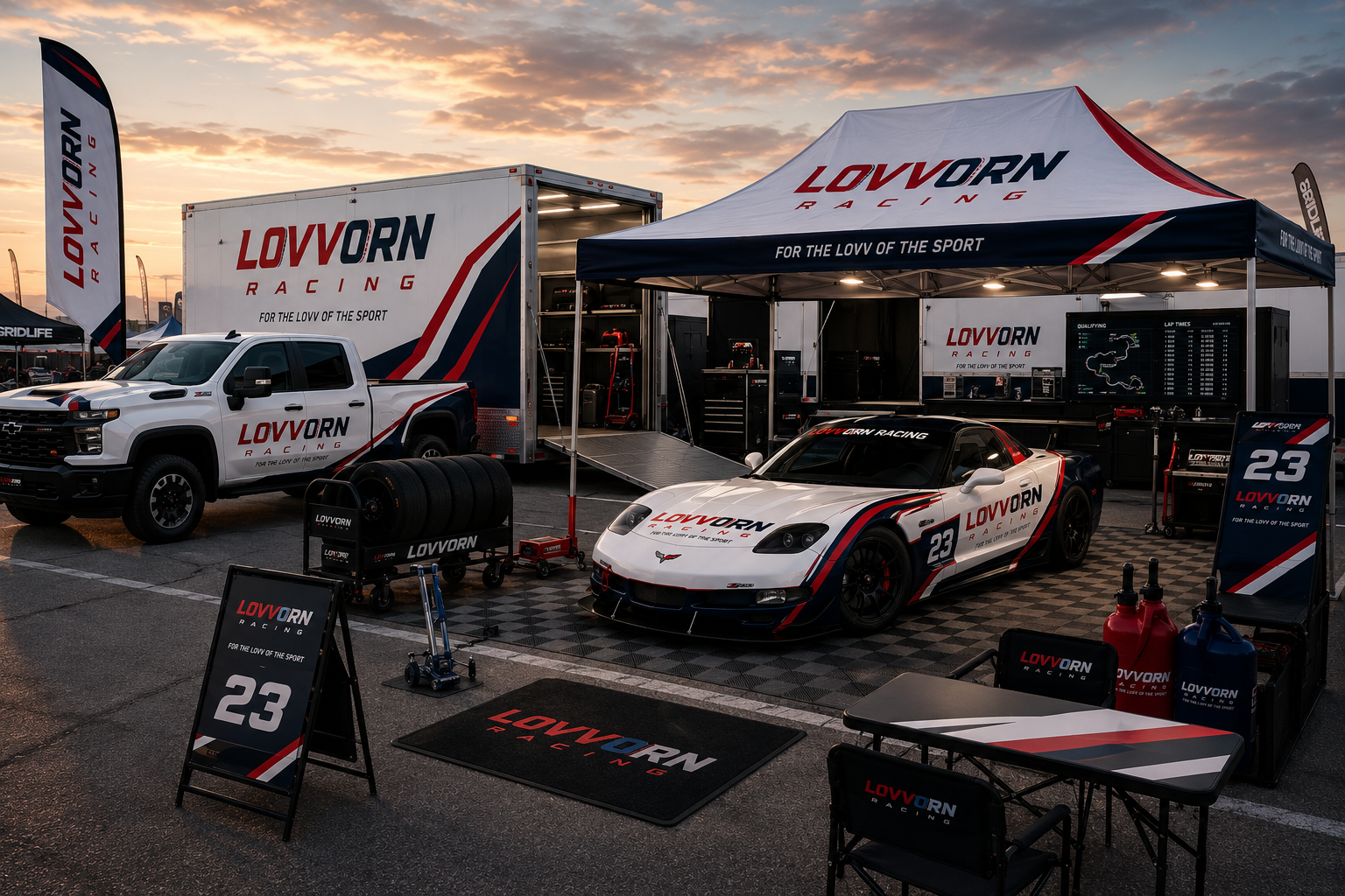 Race weekend paddock setup